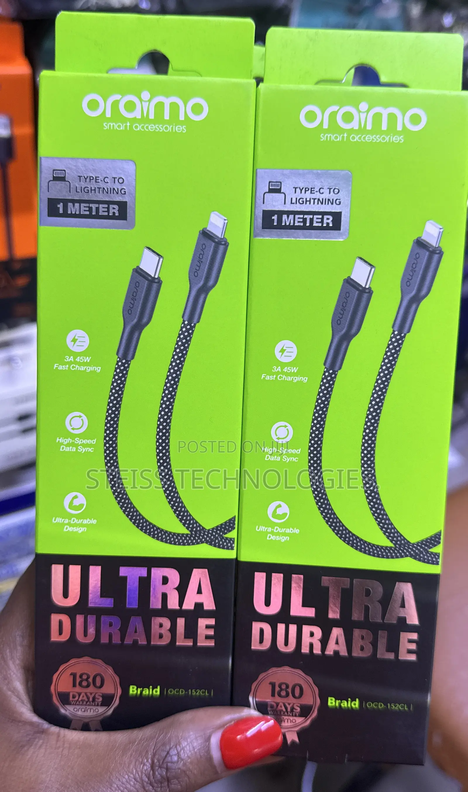Oraimo Lightning to Type C Cable