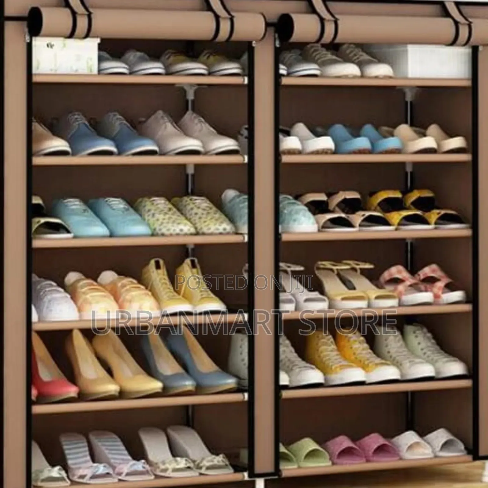 2 Column Shoe Storage Rack With Cover