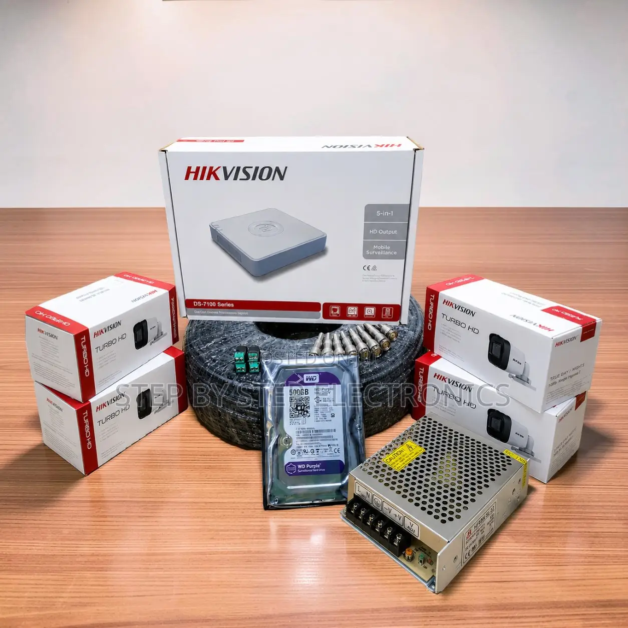 Convenient Operation 4 Hikvision 1080P CCTV Cameras Full System Kit