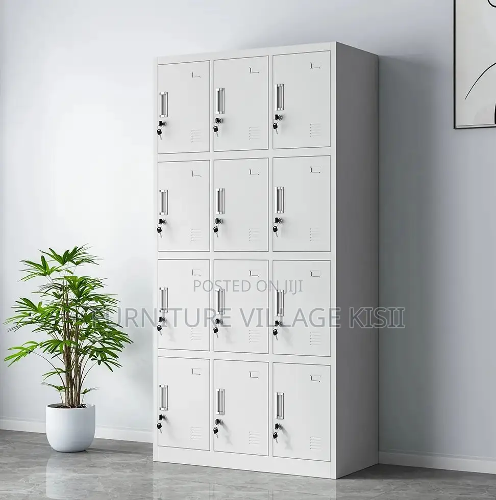 Locker; 12-Door Metallic Storage Cabinet