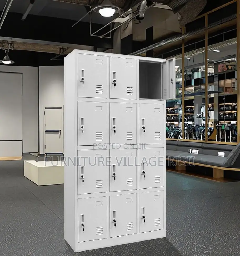 Locker; 12-Door Metallic Storage Cabinet