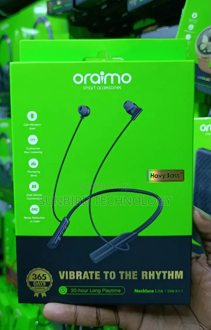 Oraimo Oeb-311 Necklace Lite Havybass 30-Hours Long Playtime.