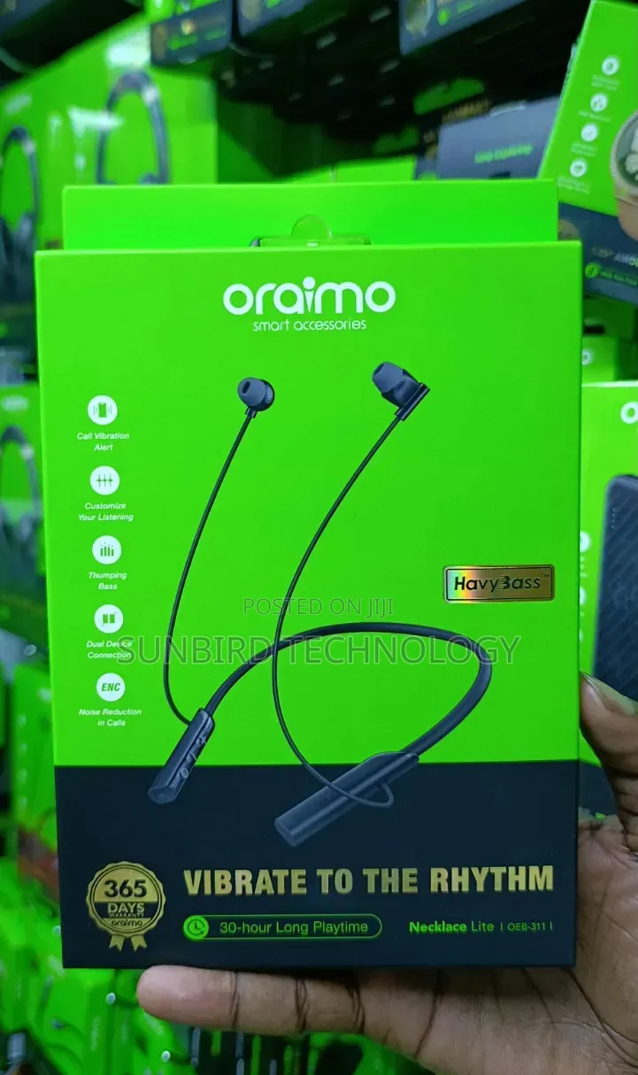 Oraimo Oeb-311 Necklace Lite Havybass 30-Hours Long Playtime.