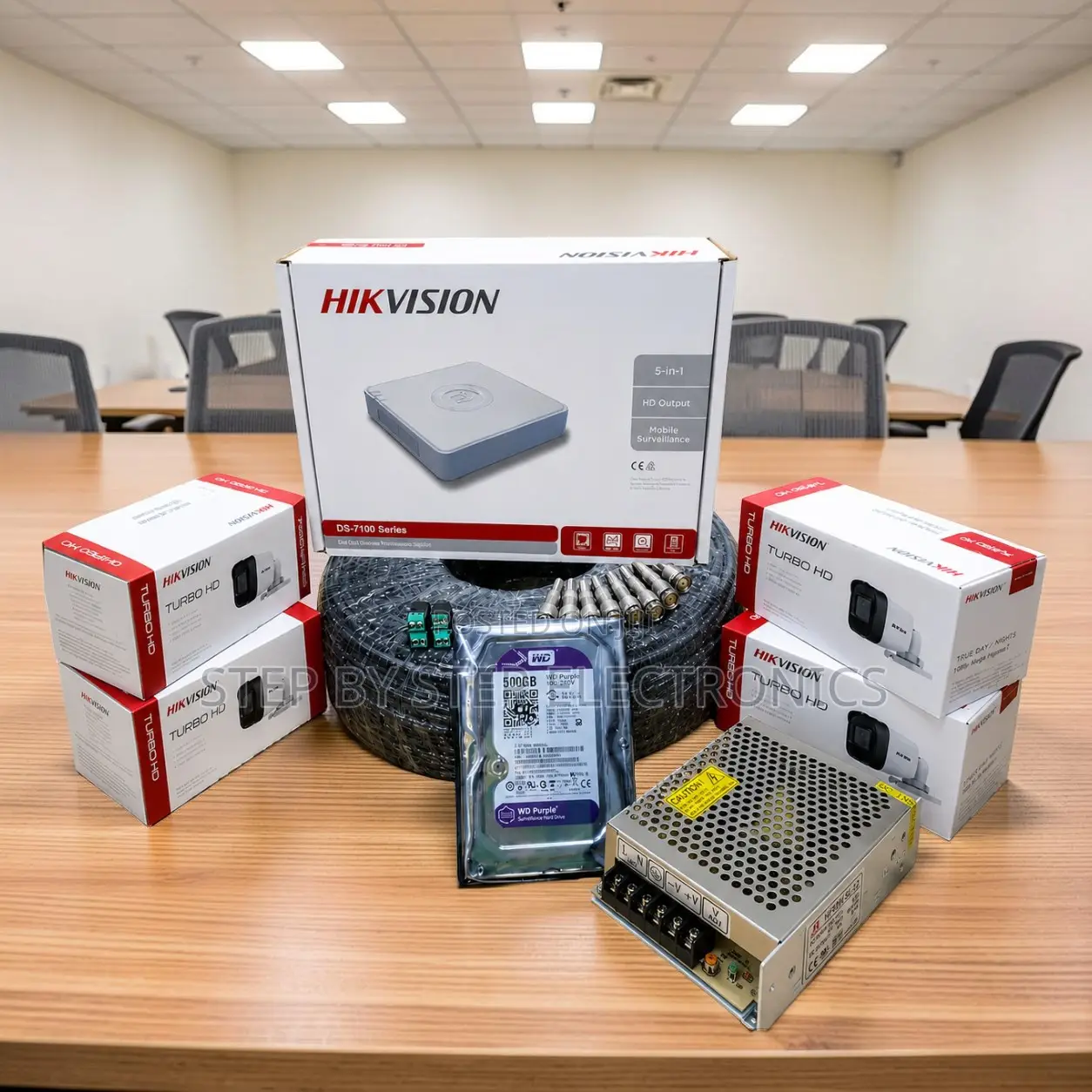 Very Clear 4 Hikvision 1080P FULL HD CCTV Cameras Complete System Kit