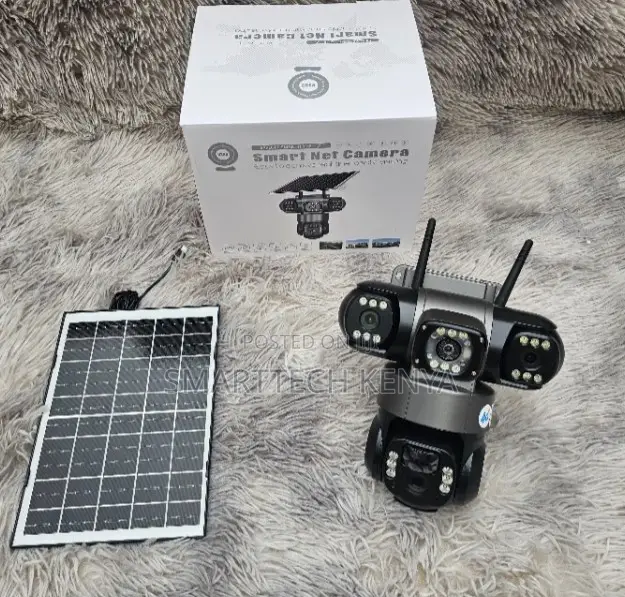 4G Solar PTZ CCTV Camera Triple Lens With SIM Card