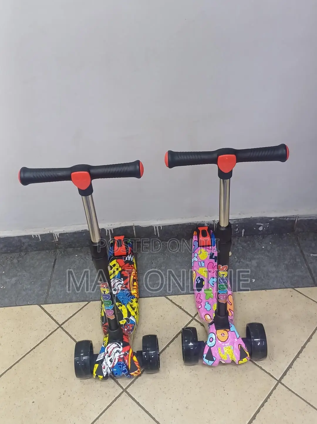 3-Wheel Kick Scooter With LED Light-Up Wheels Music Adjustable Height