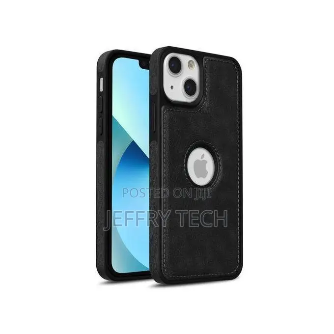 iPhone 14 Plus Black Full Flexible Classic PU Soft Leather Cover Case
