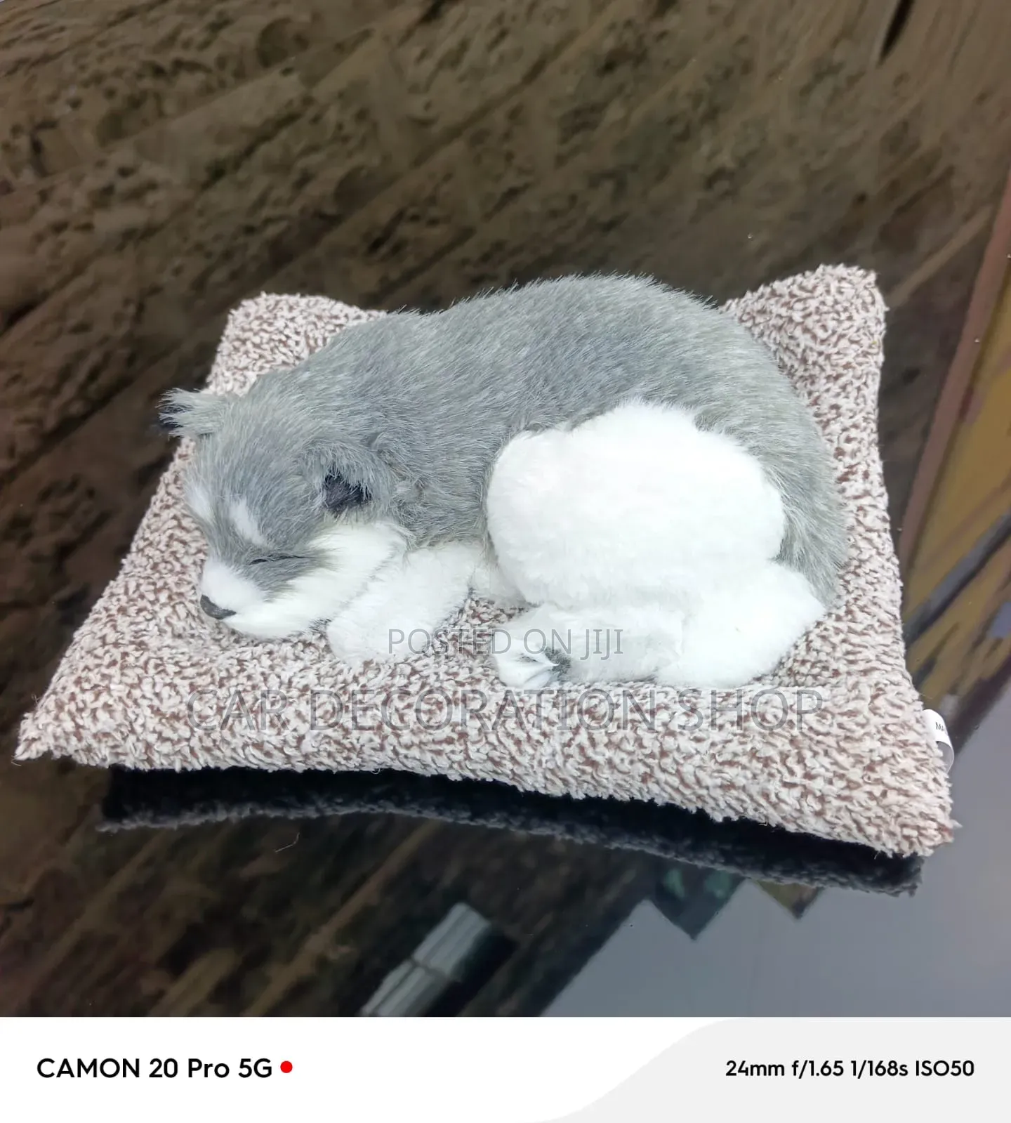 Sleeping Grey Cute Sleeping Dog Toy Statue