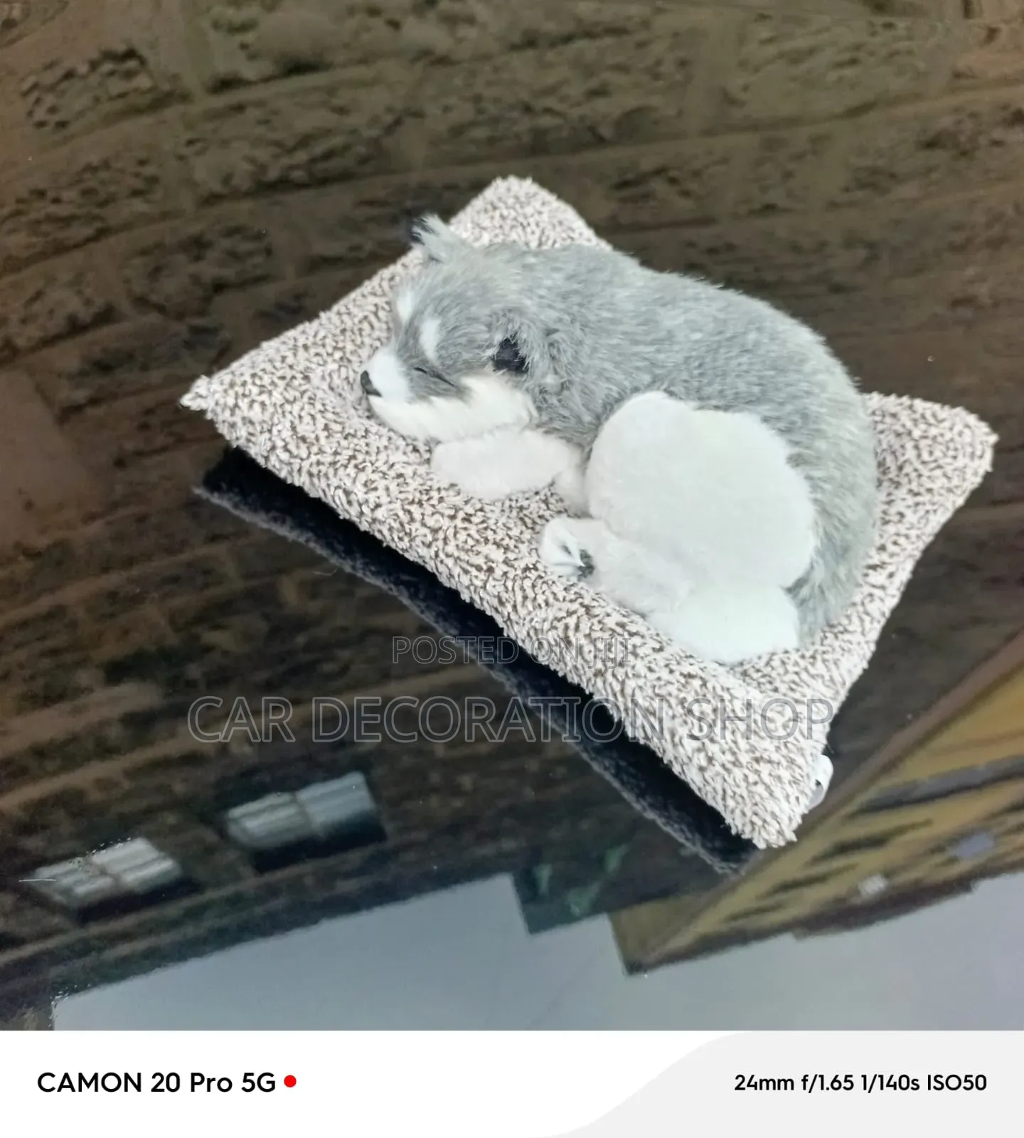 Sleeping Grey Cute Sleeping Dog Toy Statue