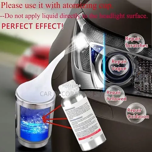 Headlight Cleaner Used to Remove Yellowing, Oxidation, Blurriness