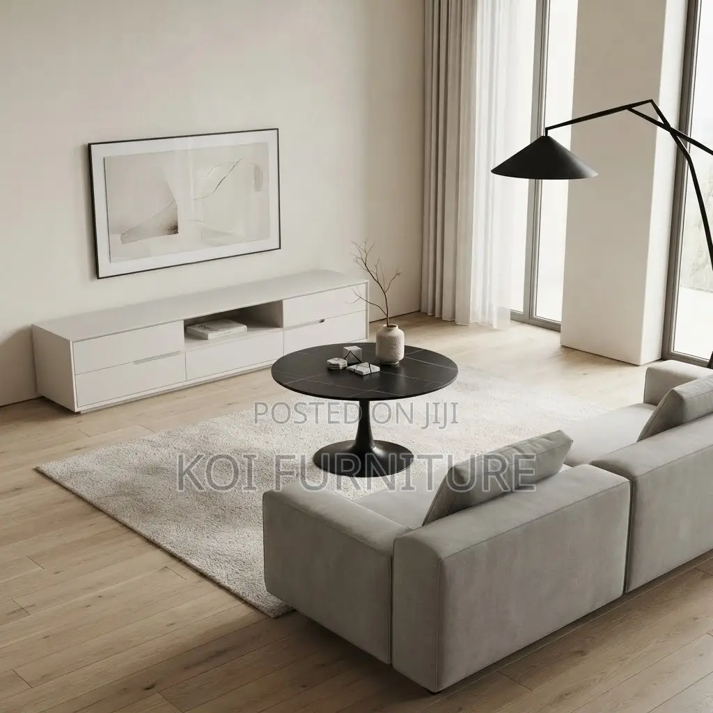 Coffee Table; Round Tulipe Home Office Marble Coffee Table