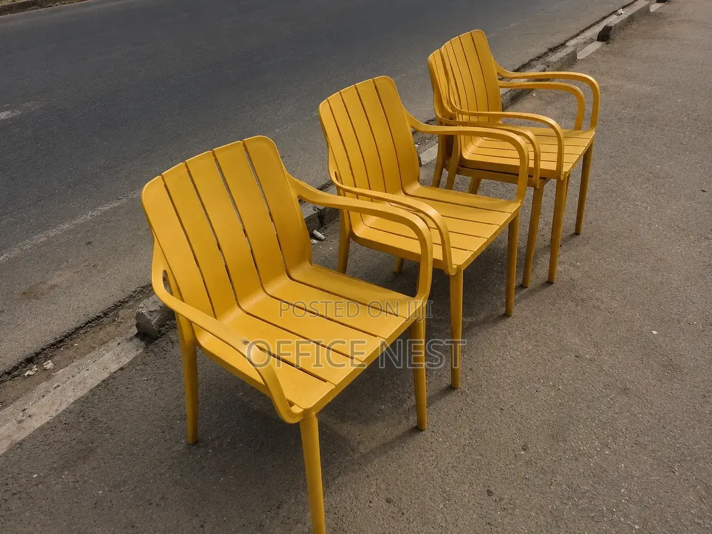 Yellow Outdoor Chair With Armrest