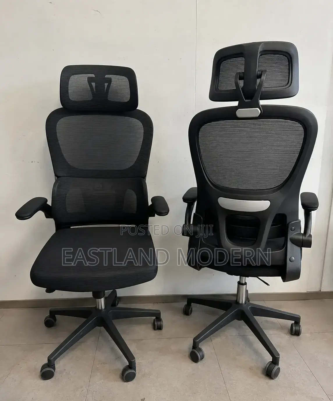 Ergonomic Office Chair With Headrest Adjustable Armrests – Black