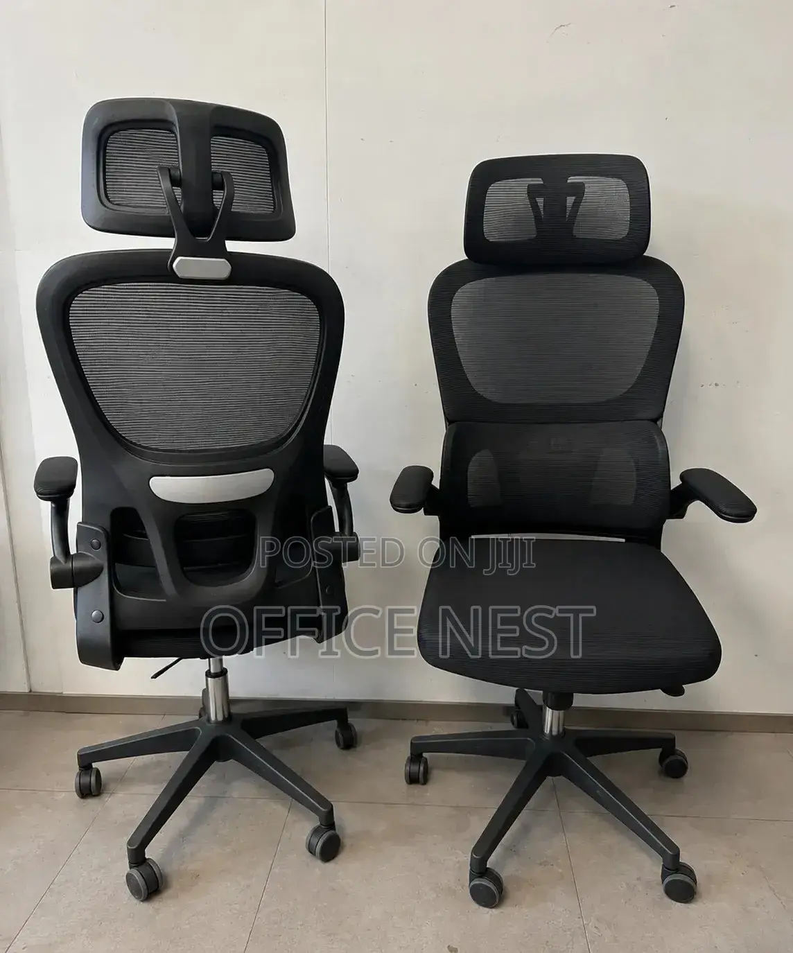Ergonomic Office Chair With Headrest Adjustable Armrests – Black