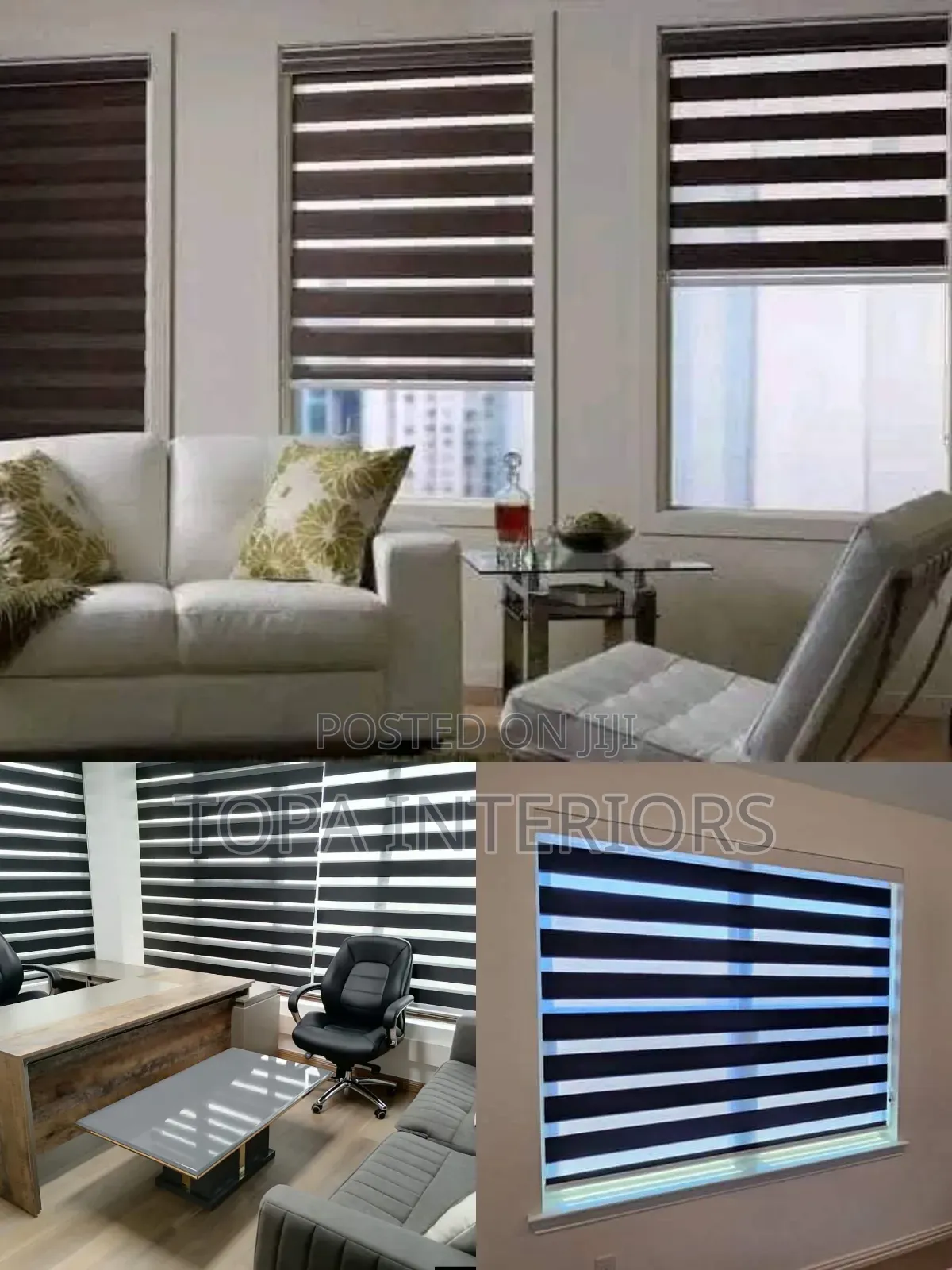 Sheer Zebra Roller Blinds for Executive Office Horizontal Window Blind