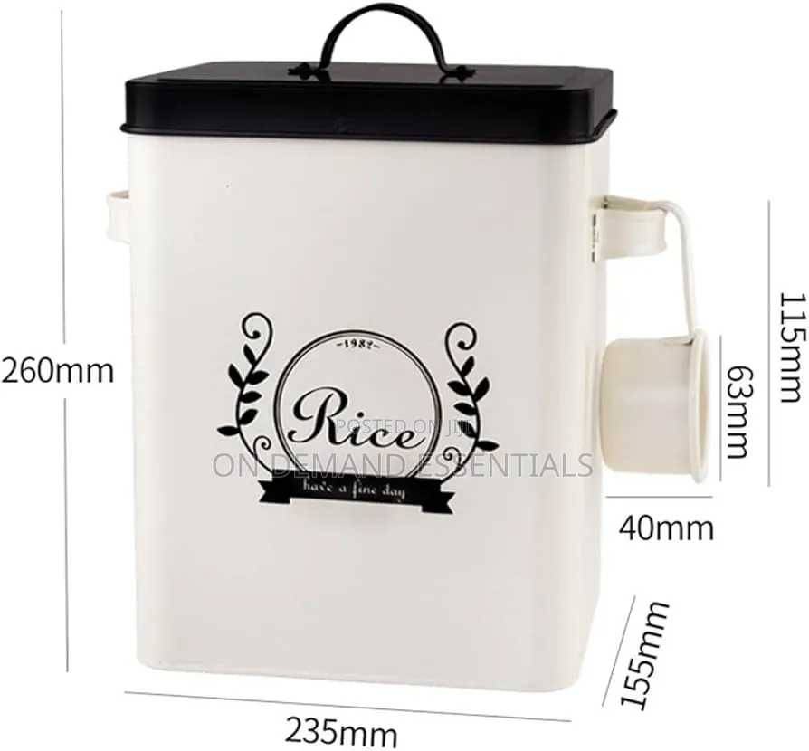 H102 Galvanized Metallic 5kg Rice Bin