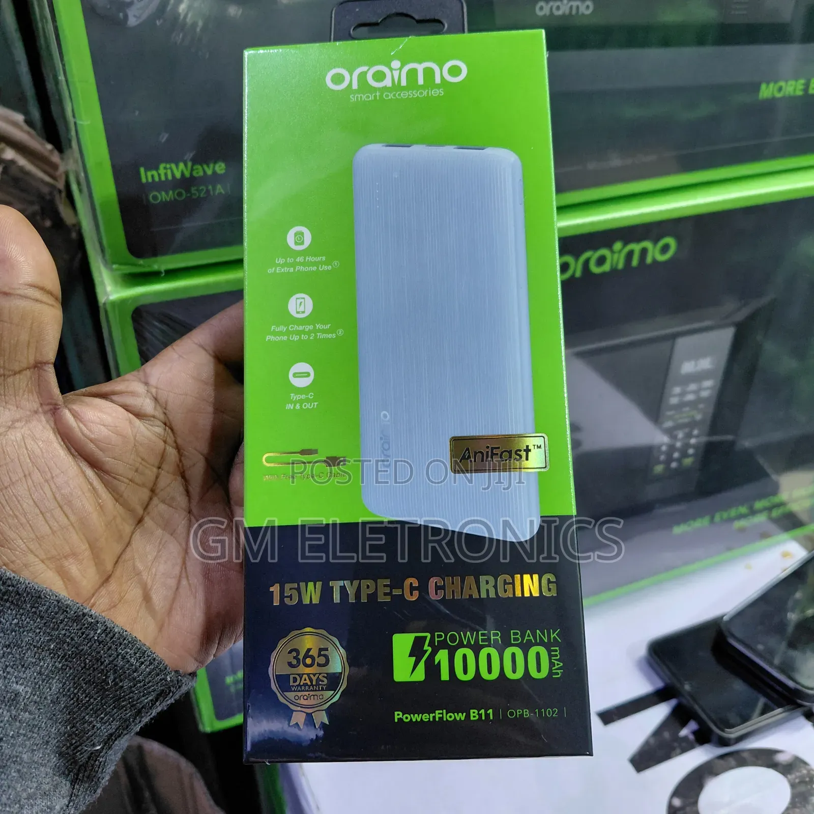 Oraimo PowerFlow B11 15w Ultra-Slim 10,000mAh Portable Power Bank