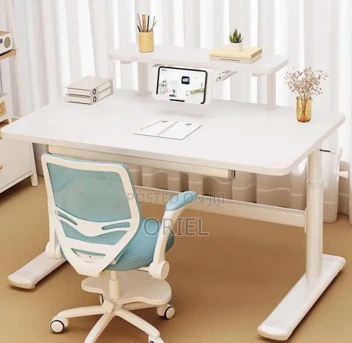 Office Desk : 1.2M Manual Adjustable Height Ergonomic Office Desk