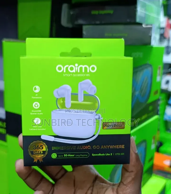 Oraimo 50hrs Long Playtime Spatial Audio Spacebuds Lite 2 Otw-325.