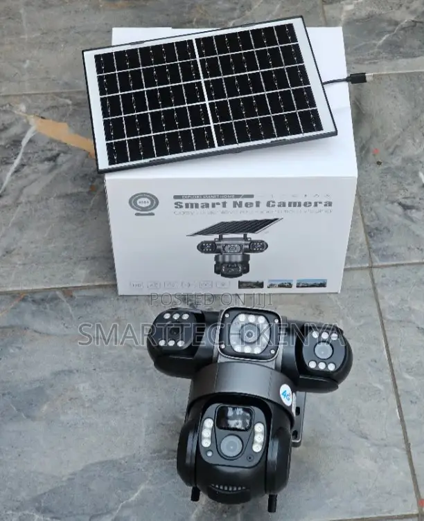 V380 Triple Lens Three Screen Camera Solar Powered PIR Human Detection
