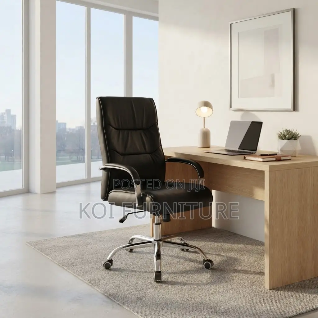 Office Chairs; Leather Adjustable Easy Office Seat