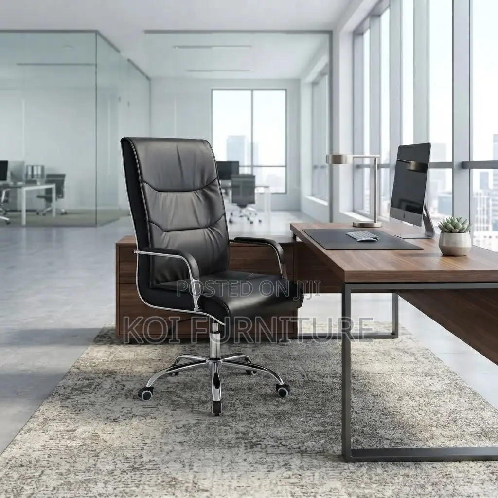 Office Chairs; Leather Adjustable Easy Office Seat