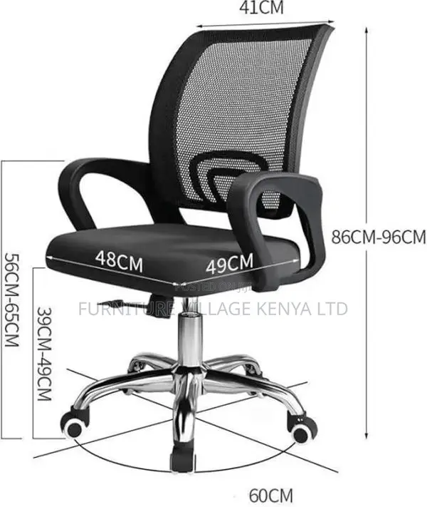 Office Chair; Swivel Mesh Mid Back Ergonomic Office Chair