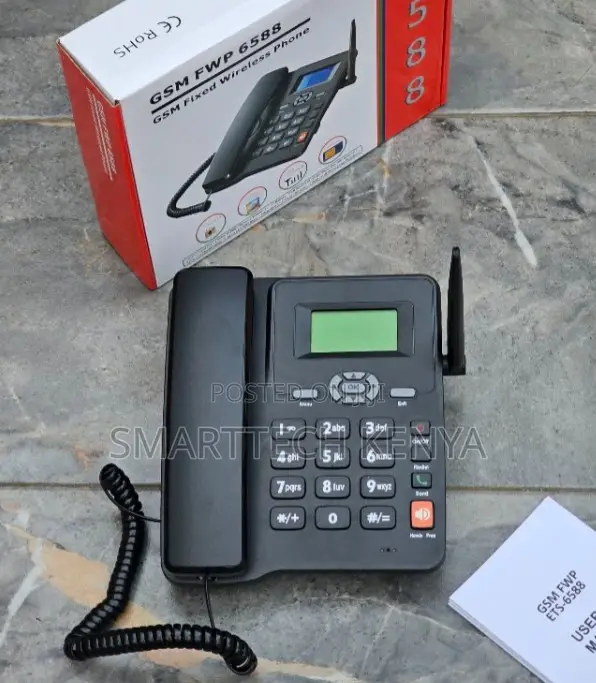 GSM Fixed Wireless Desk Telephone With LCD Dual SIM