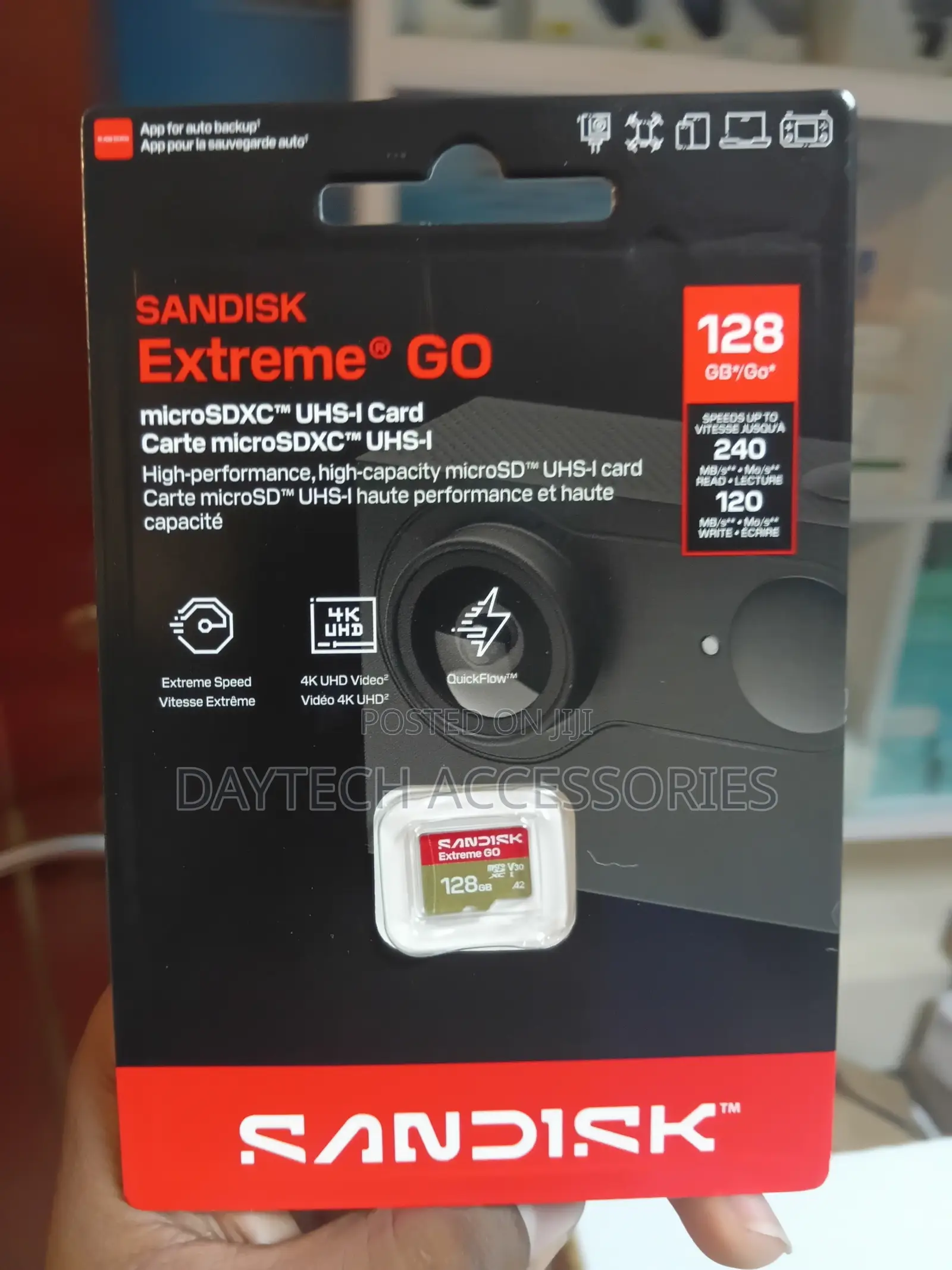SanDisk Extreme Go 128GB microSD Card Fast Read Speeds Up to 240mb/S