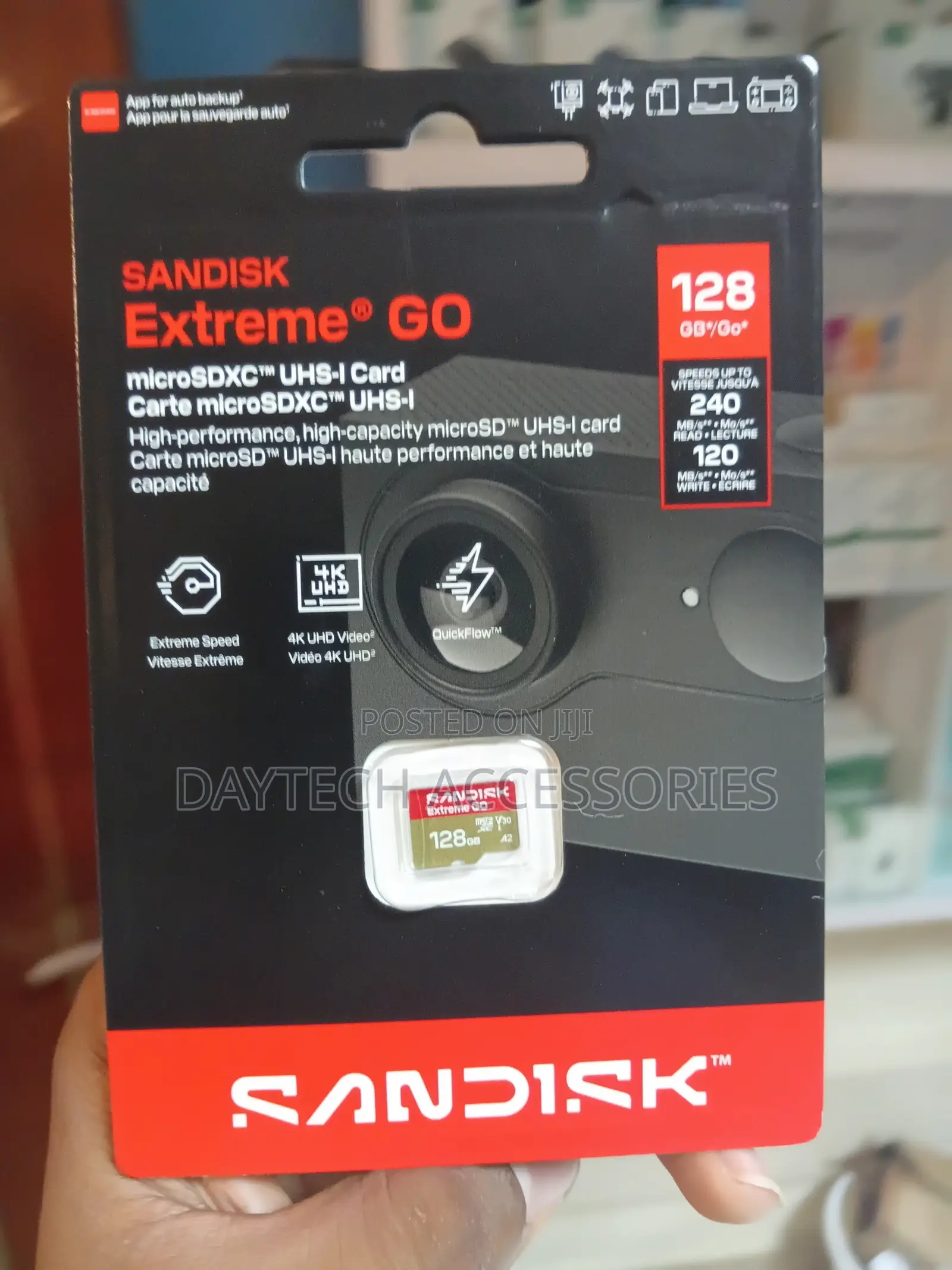 SanDisk Extreme Go 128GB microSD Card Fast Read Speeds Up to 240mb/S