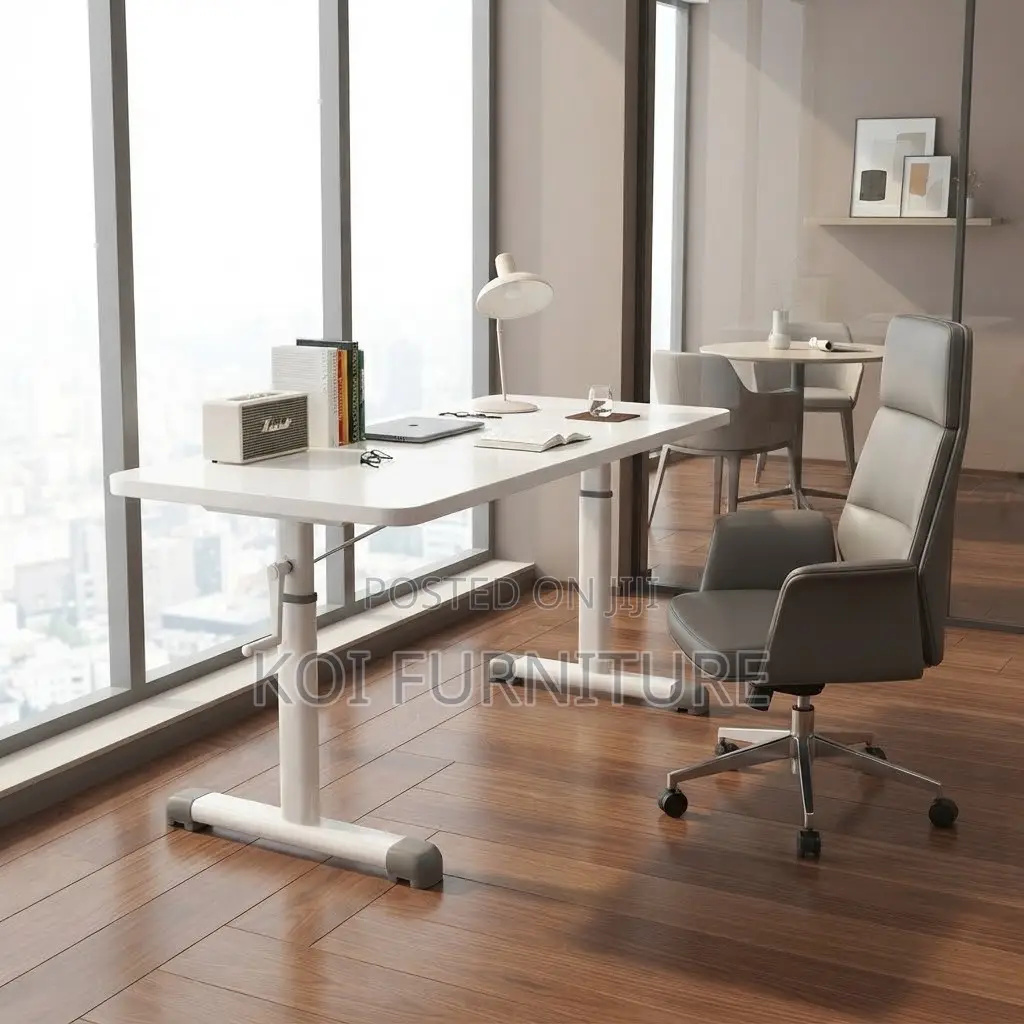 Office Desk; Manual Height Adjustable Sit Stand Home Office Desk