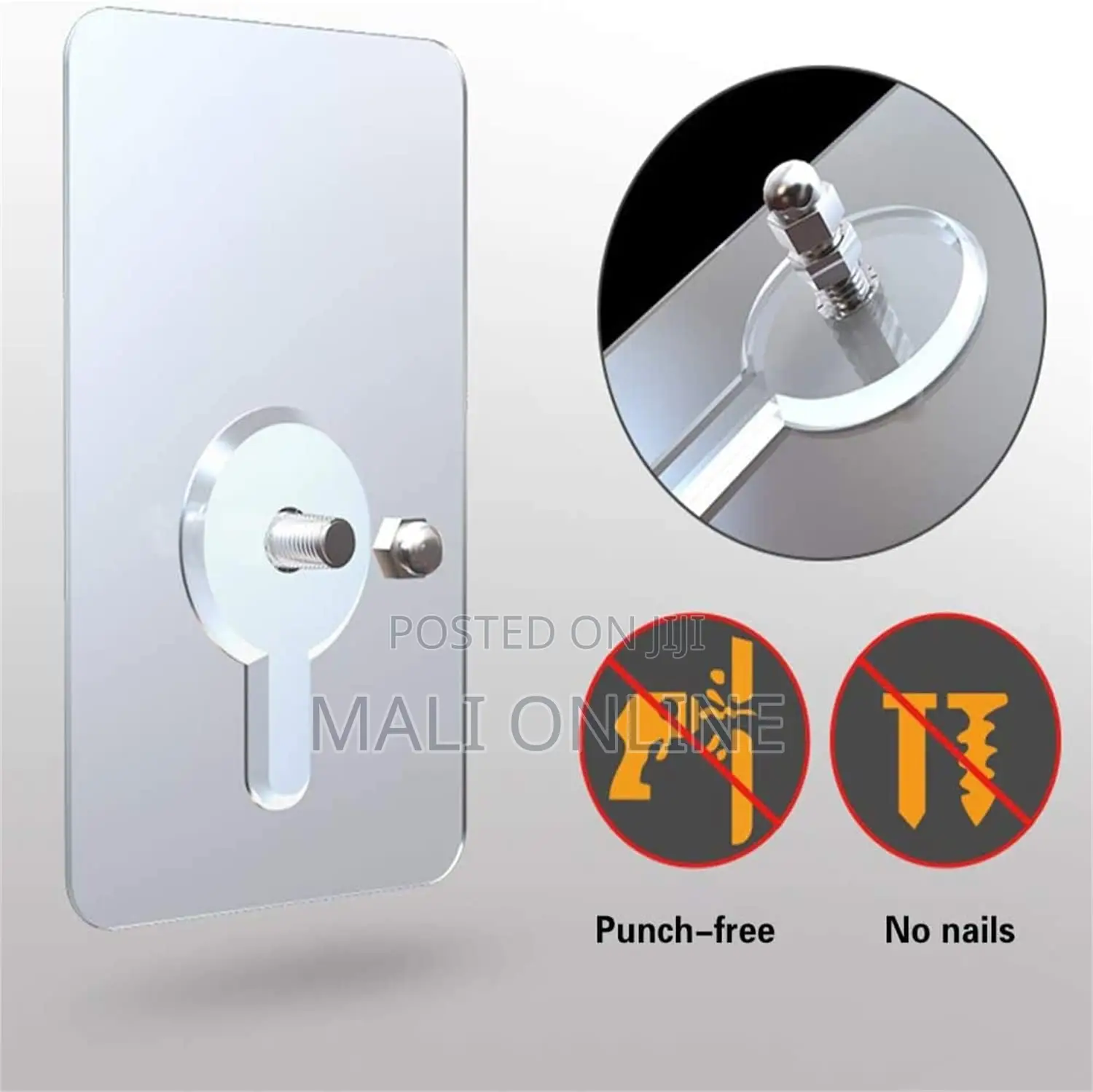 10PCS Adhesive Screw Hooks Punch-Free Wall Mount Hanging Nails