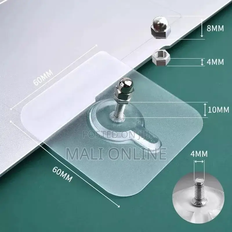 10PCS Adhesive Screw Hooks Punch-Free Wall Mount Hanging Nails