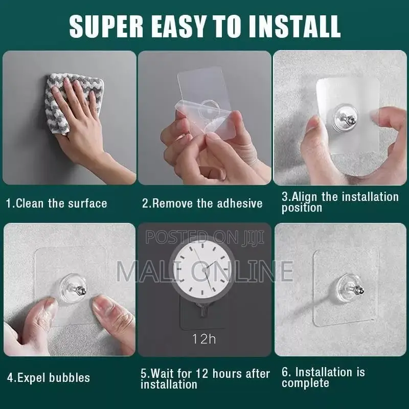 10PCS Adhesive Screw Hooks Punch-Free Wall Mount Hanging Nails