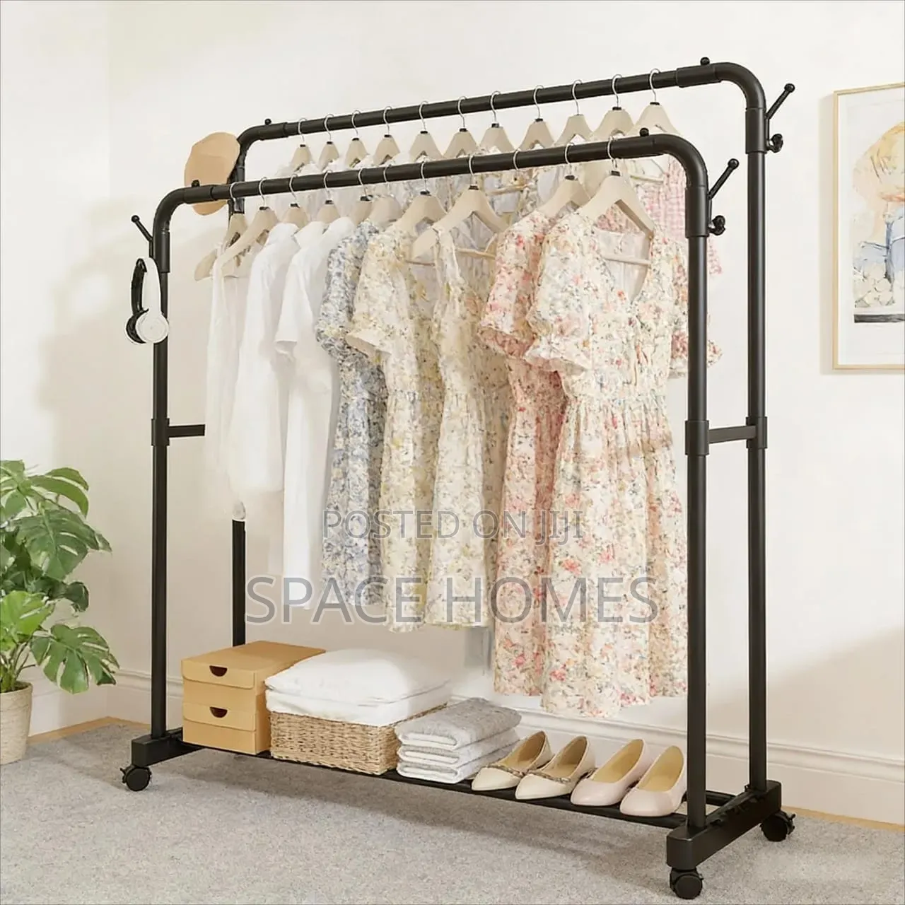 *Double Pole Wheeled Rack
