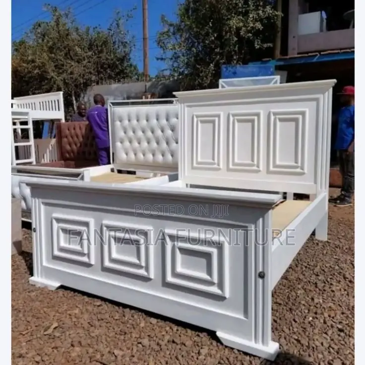 5x6 White Panel Bed Frame: Free Delivery