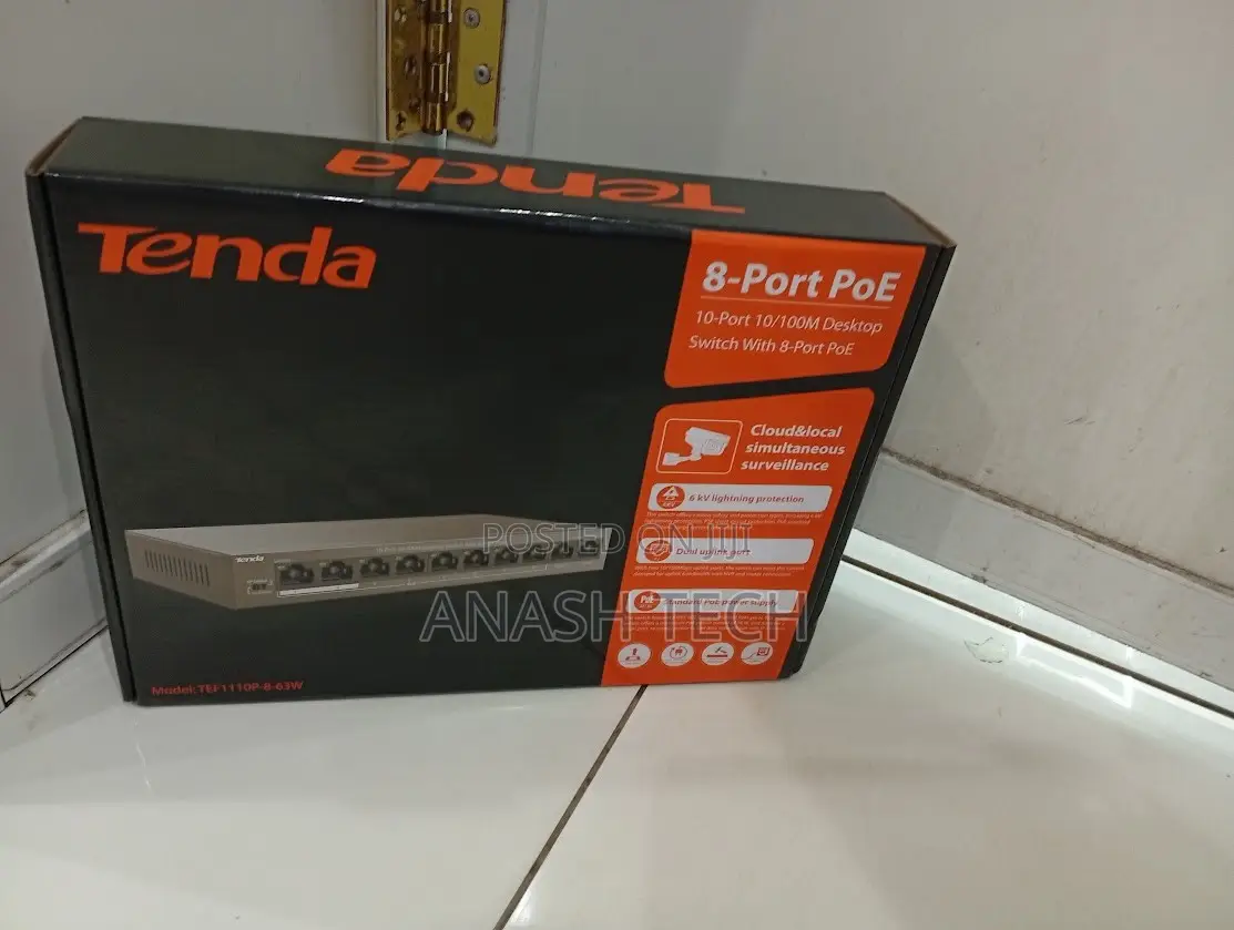 New Tenda 8 Port PoE LAN Network Switch