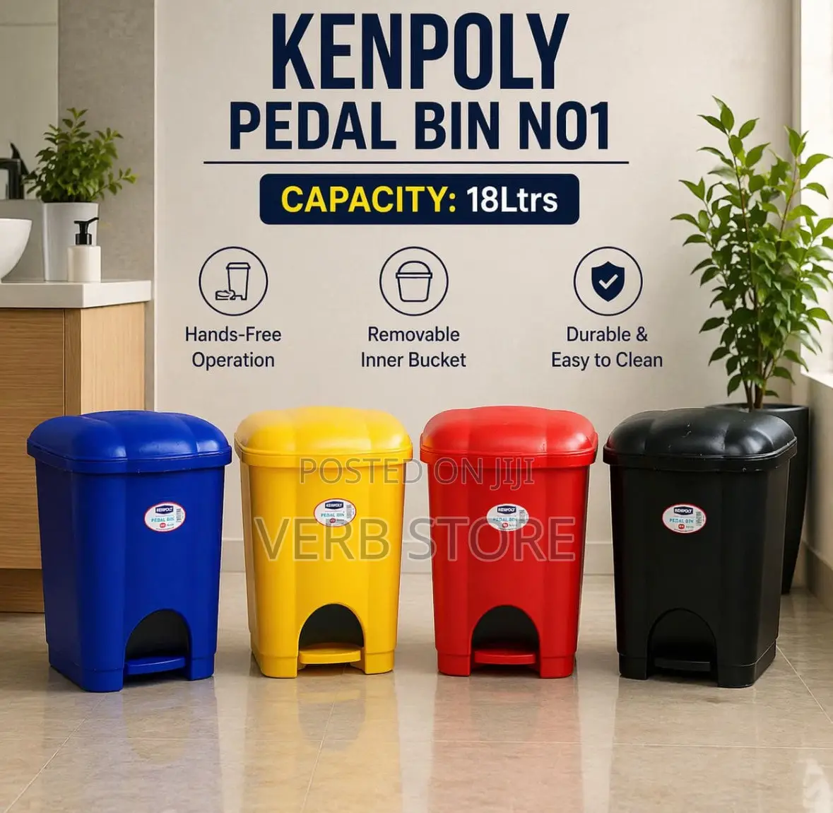 18 Litres Kenpoly Pedal Bin