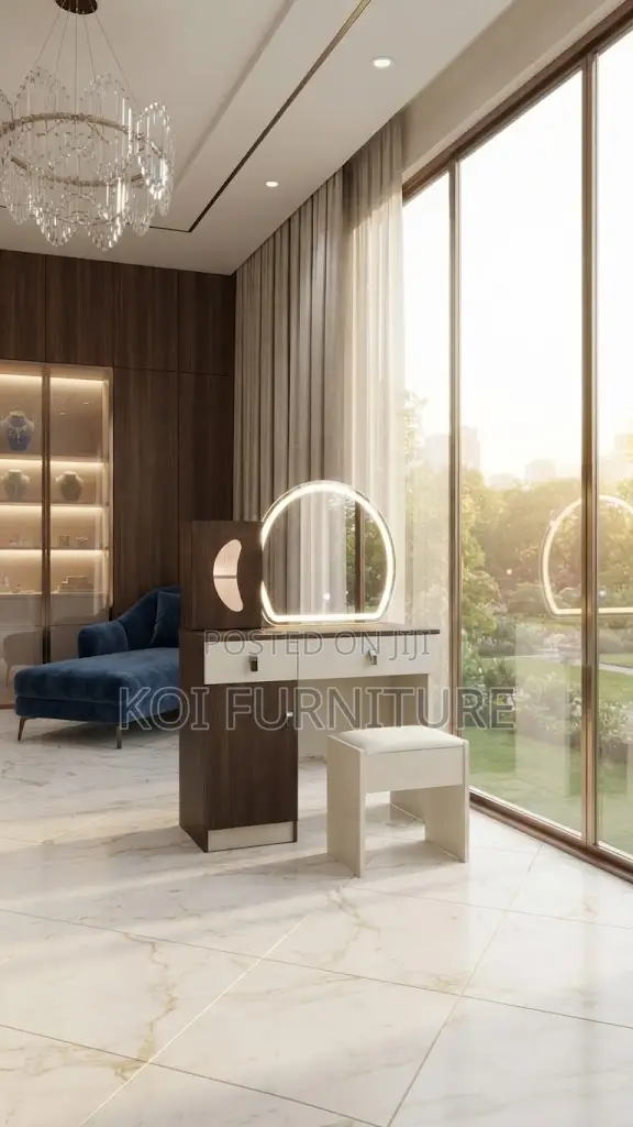 Dressers; Classic Elegant Vanity Set With Lighting