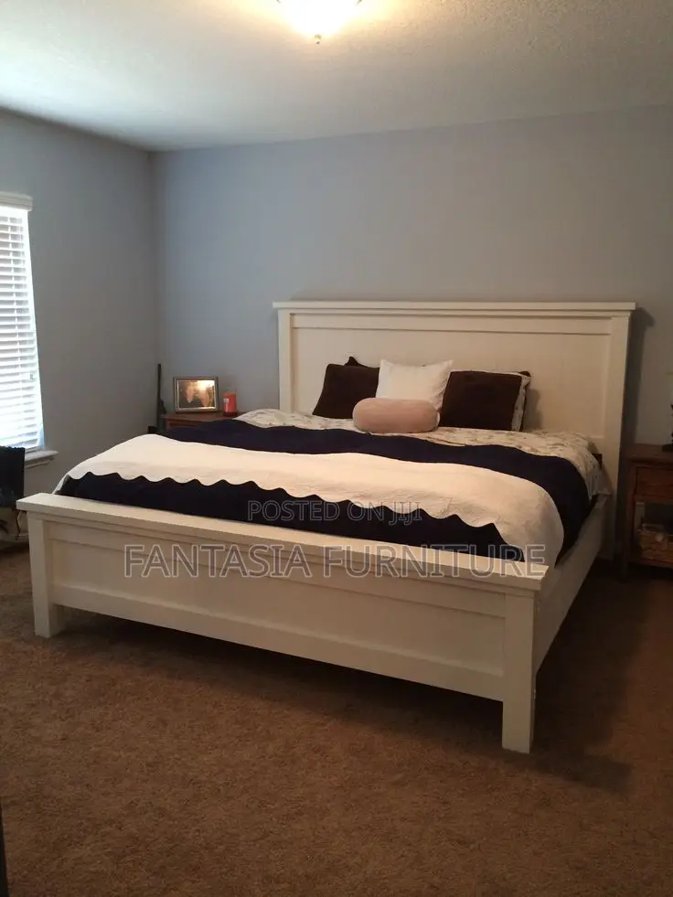 5x6 White Modern King Bed Frame: Pay on Delivery