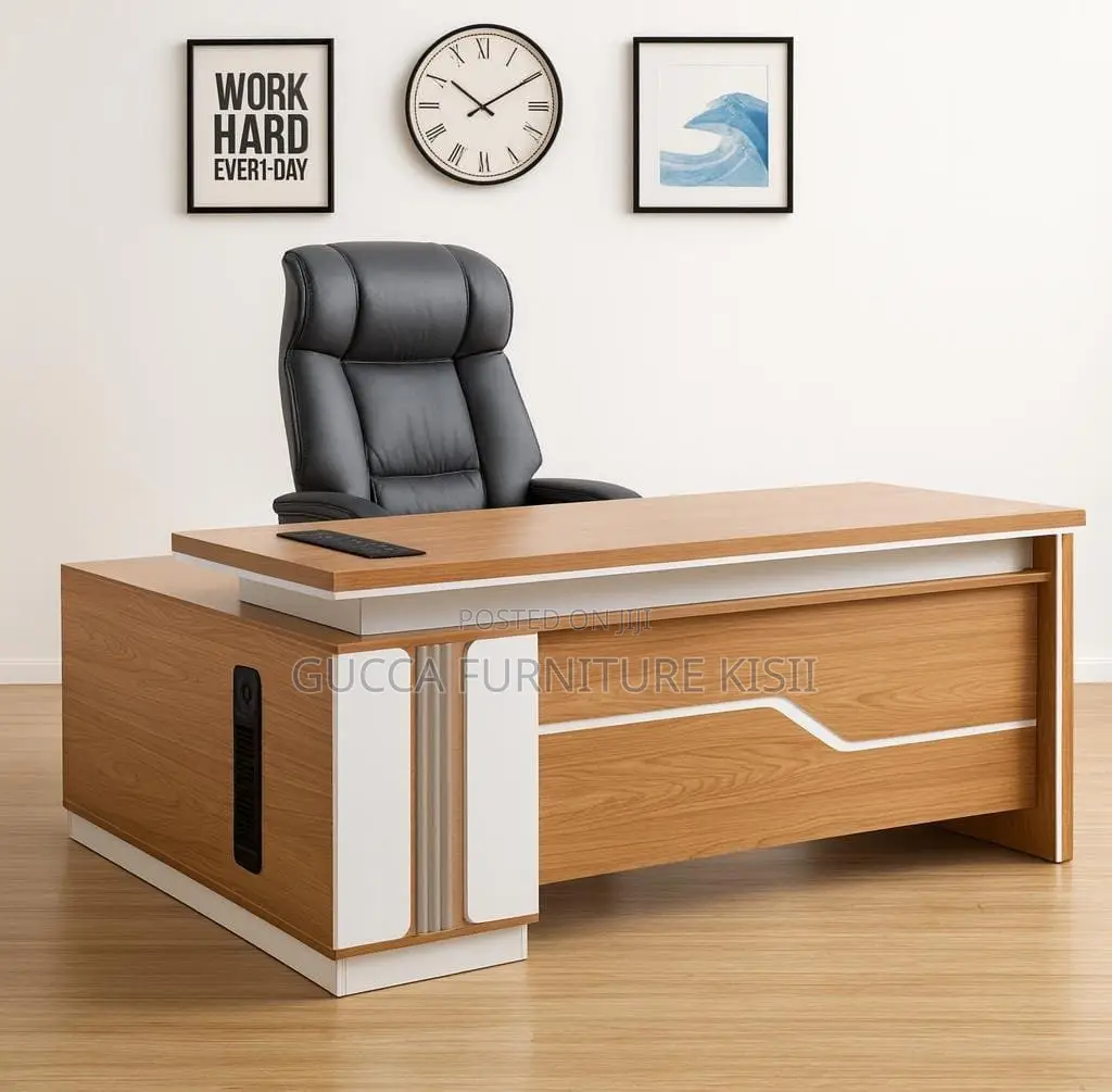 Office Desk; 160cm L-Shaped Executive Office Table