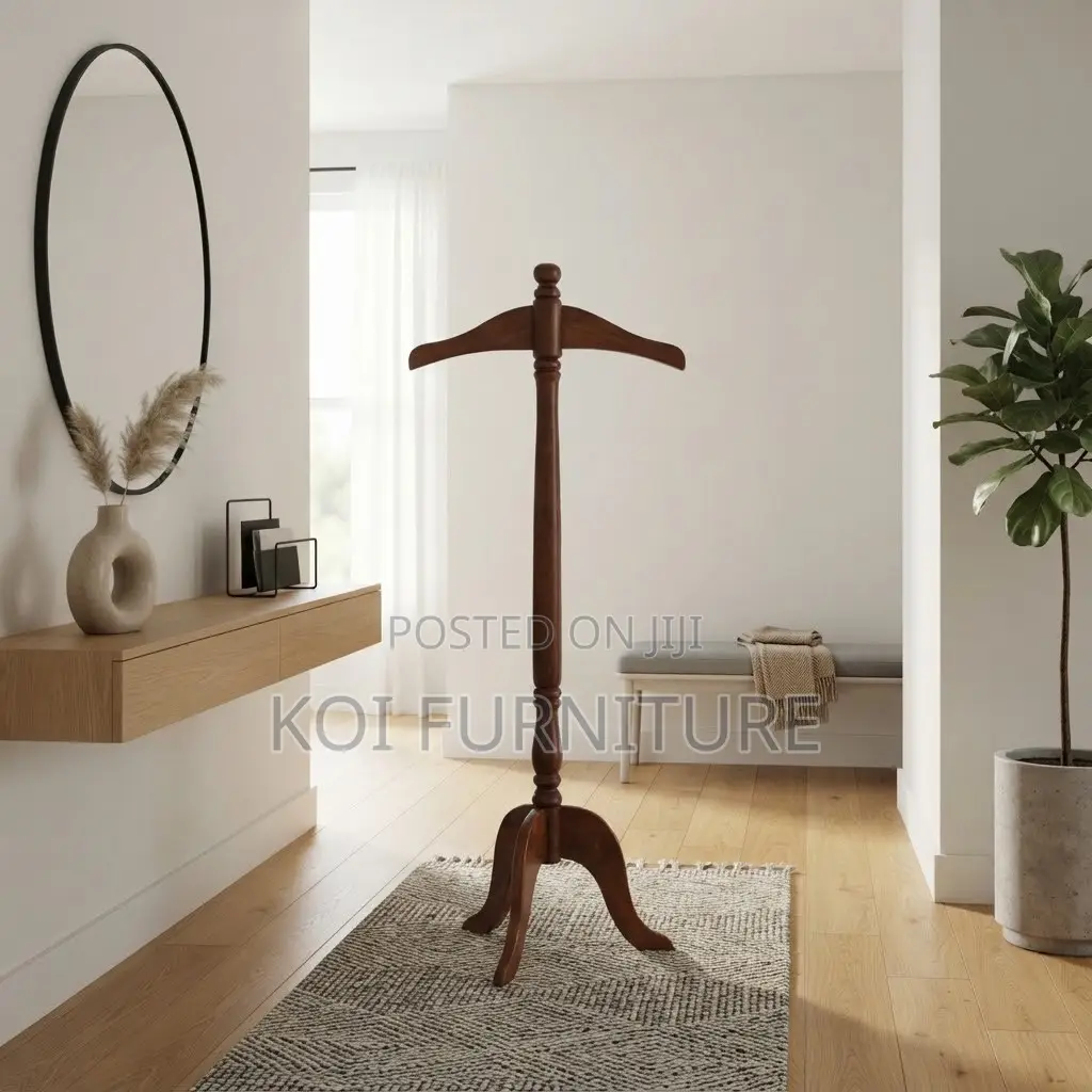 Dressers; Home Office Mahogany Brown Polish Coat Hanger