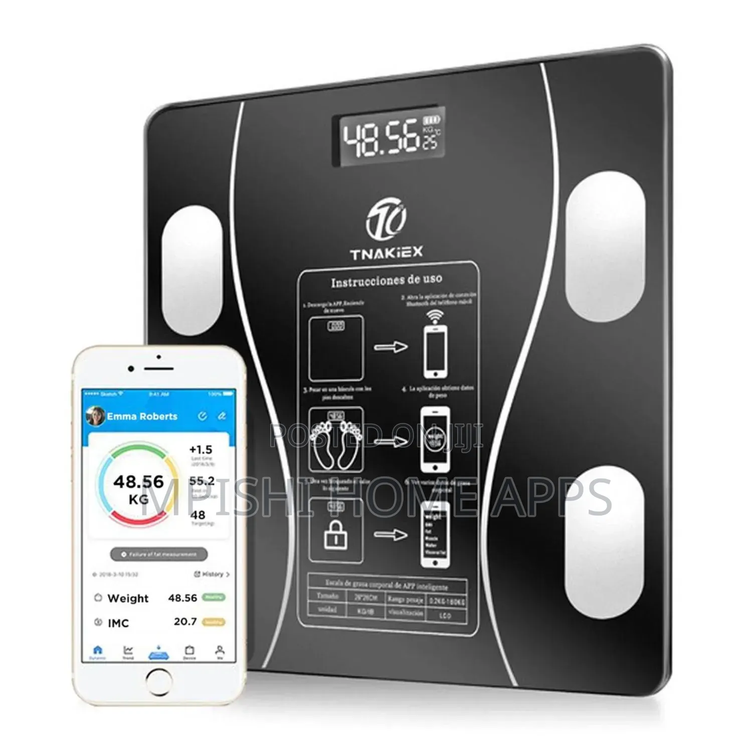 Smart Bluetooth Digital Scale 180 Kg Black