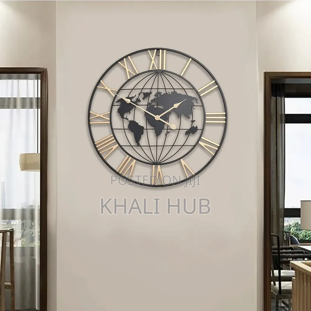 Vintage World Map Wall Clock