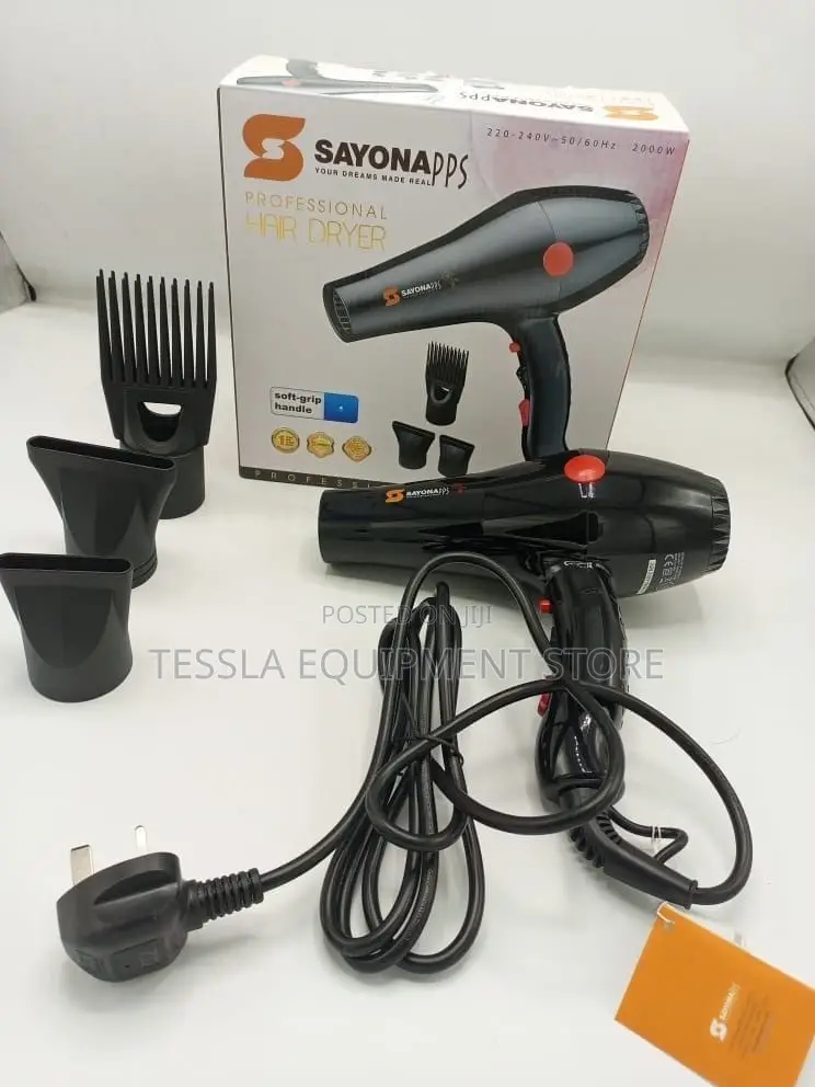 Sayona 2000w Professional Grade Hair Dryer With Soft Grip Handle