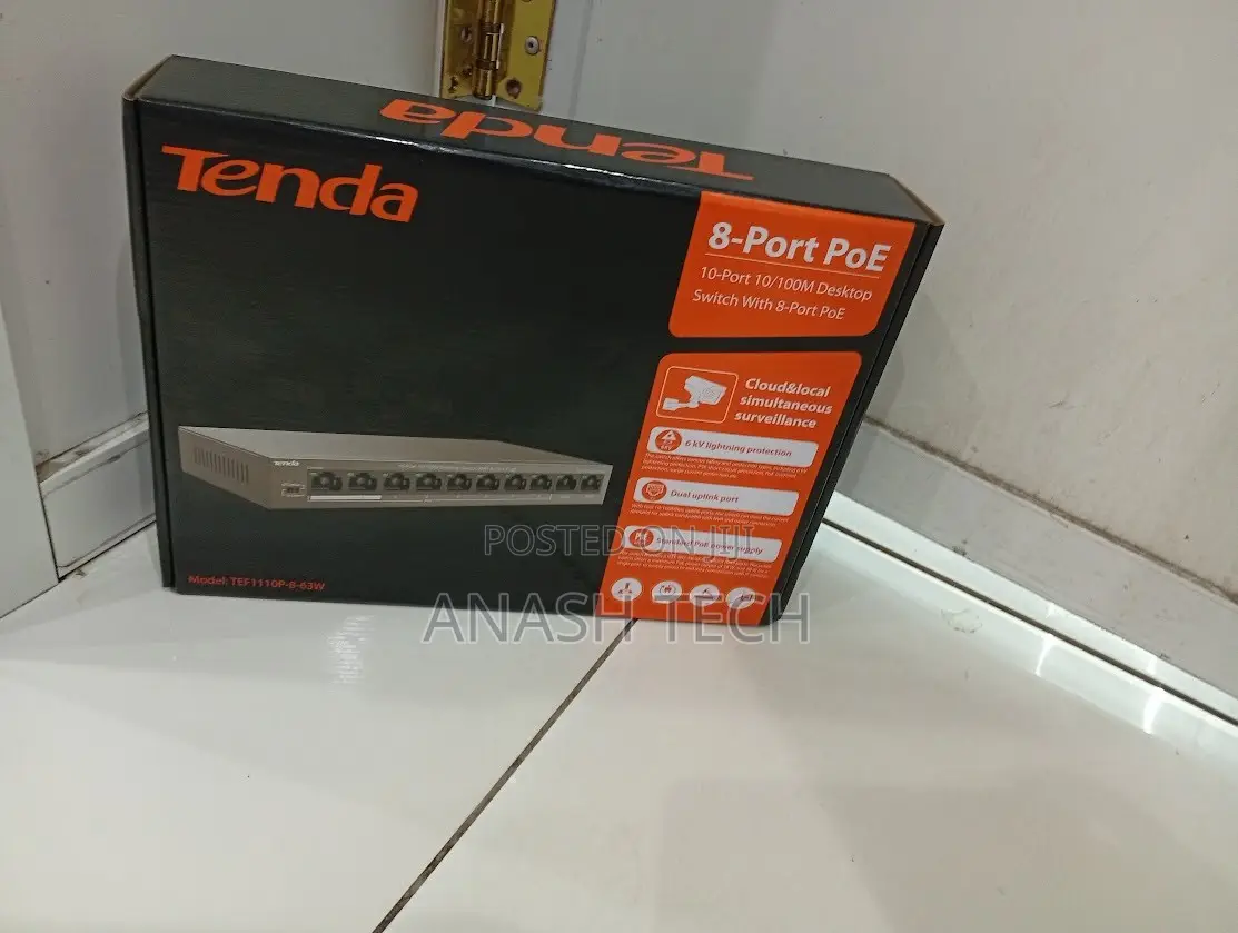 Deluxe Tenda 8-Port PoE Switch – Reliable IP Surveillance Switch