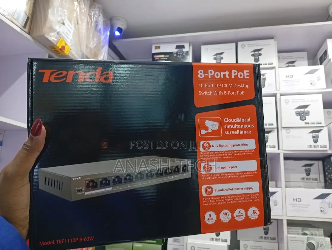 Tenda 8 Port PoE Surveillance Switch