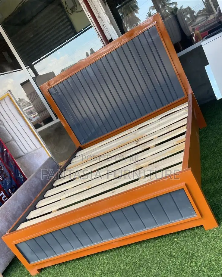 5x6 Two-Tone Wooden Bed Frame: Free Delivery