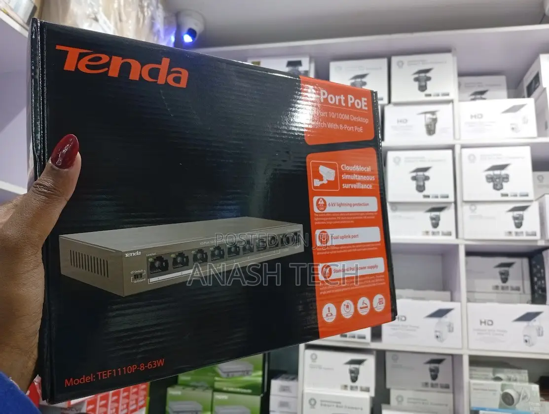 Tenda 8-Port PoE Network Switch for CCTV Cameras