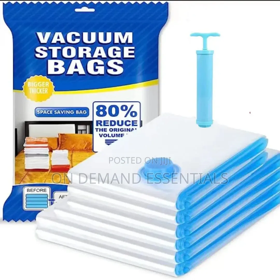 5Pcs Compression Vacuum Storage Bags With a Manual Pump